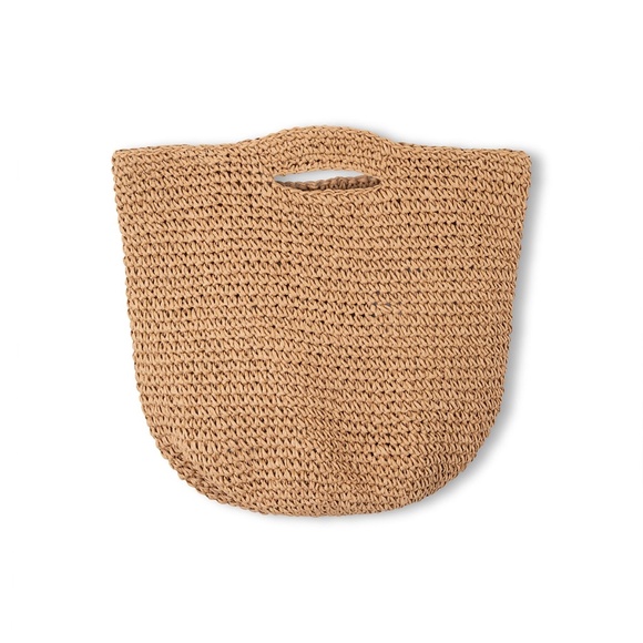 Zulu & Zephyr Round Straw Bag - Natural - Picture 1 of 9